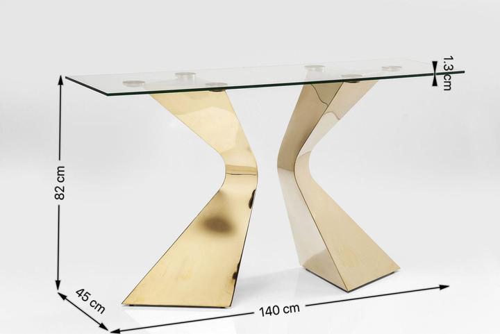 Actual product image Kare Design Console Table Gloria Chrome (140 x 45 x 140 cm)
