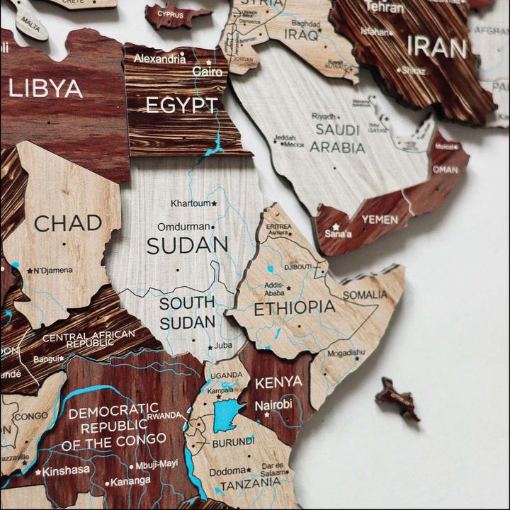 Immagine prodotto Enjoy The Wood Mappa del mondo in 3D (120 x 200 cm)