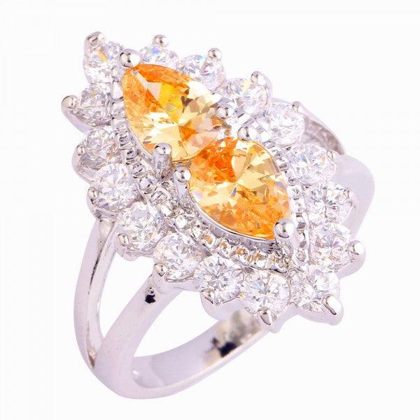 Actual product image Hermex Eye of Providence Silver Plated Ring with Morganite Zirconia - Size 59 / Size 9 (9)