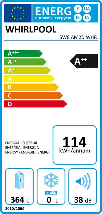 Label énergétique Whirlpool SW8 AM2D WHR (364 l)