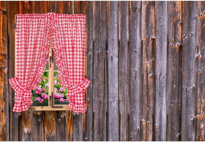 Actual product image Casa Leon Ready made curtain valances Vitragen, red-white (95 x 130 cm)