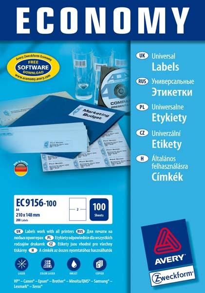Immagine prodotto Avery Scopo ETICHETTE A4 da ECONOMY 105 x 37 mm 1600 etichette