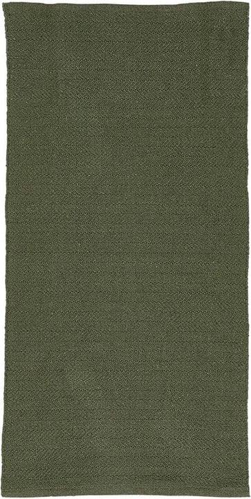 Produktbild Liv Interior Baumwollteppich Herringbone 70 cm x 140 cm, Grün (70 x 140 cm)