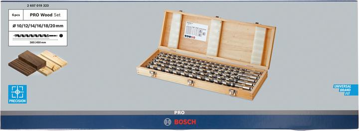 Immagine prodotto Bosch Professional Zubehör Set di punte per trivella per legno PRO Wood, 6 pezzi. (16 mm, 18 mm, 20 mm, 10 mm, 12 mm, 14 mm)