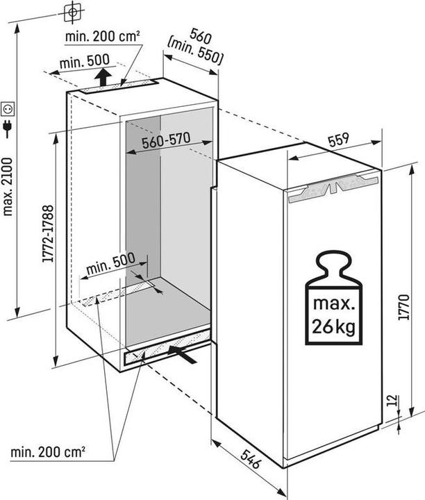 Actual product image Liebherr Integrated refrigerator with BioFresh Professional (274 l)