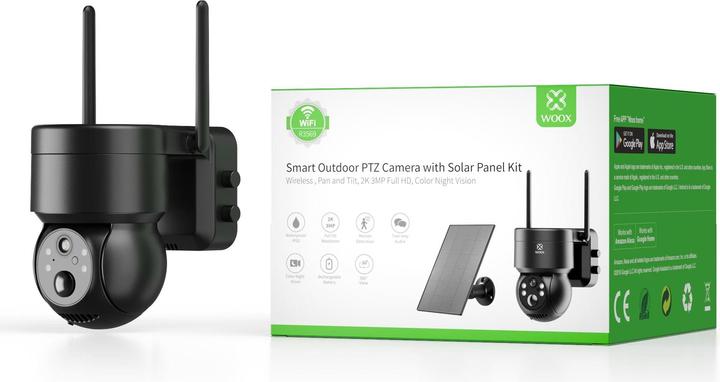 Produktbild Woox R3569 outdoor PTZ camera en zonnepaneel kit (2048 x 1080 Pixel)