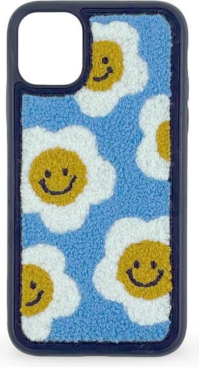 Immagine prodotto RPD iPhone 15 Pro Max - Flower Smiles Knit Case - Blau mit Stickerei (Apple iPhone 15 Pro Max)
