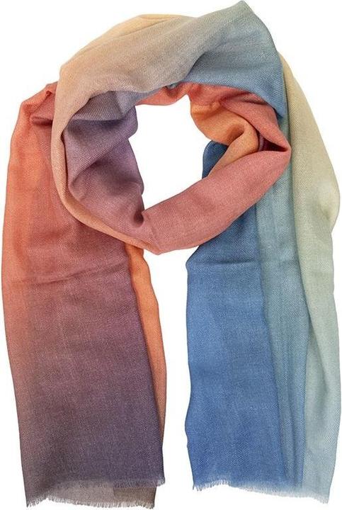 Changemaker Wollschal Gradient 90%WO 10%WS 75x200cm hellgrün/rosa