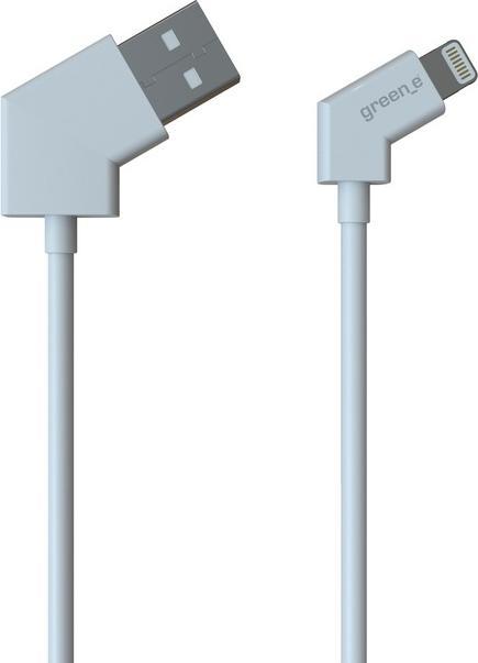 Actual product image Green_e Cable Lightning Mfi Embout Rotatif 1m20 Blanc (1.20 m, USB 2.0)