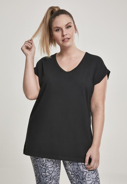 Produktbild Urban Classics Ladies Round V-Neck Extended Shoulder Tee (XXL)