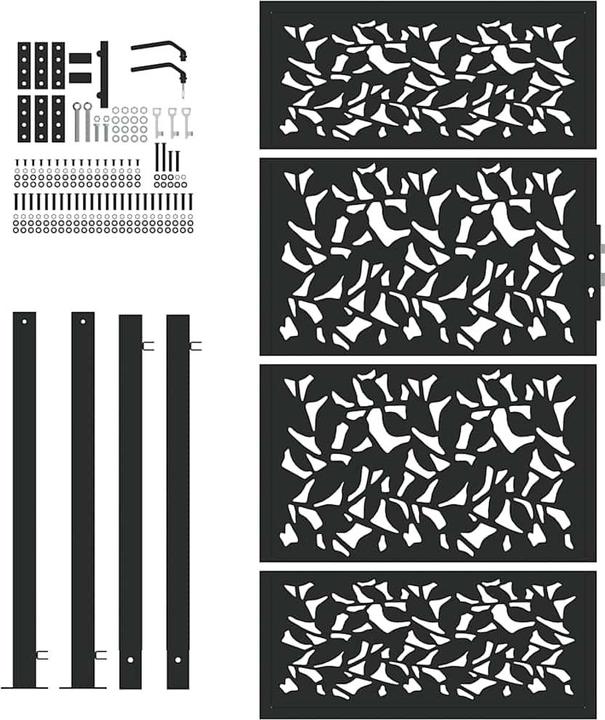 Immagine prodotto VidaXL Cancello da giardino nero 105x180 cm design ad ante in acciaio cancello per recinzione cancello da