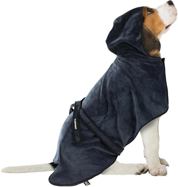 Immagine prodotto Fluffino Accappatoio Beige / Blu, M (M, Accappatoio per cani)
