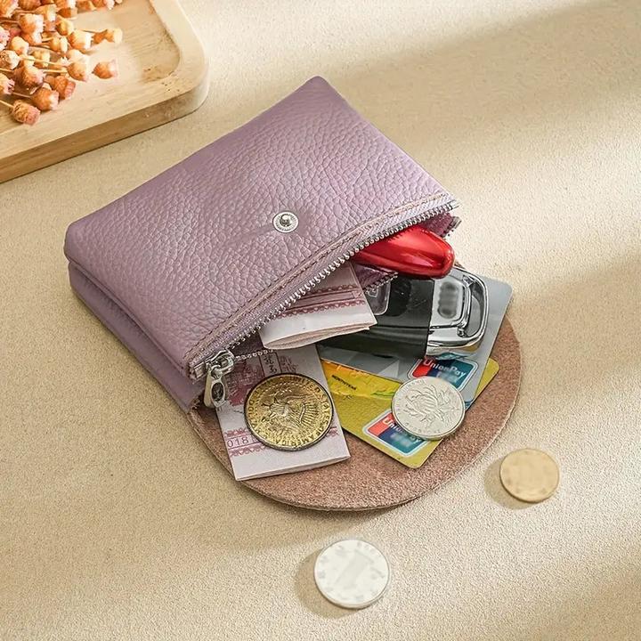Produktbild Only-Bags.Store Mini Vintage Vegane Geldbörse, Echtleder-Kartenetui, tragbarer Kartenhalter und Portemonnaie für