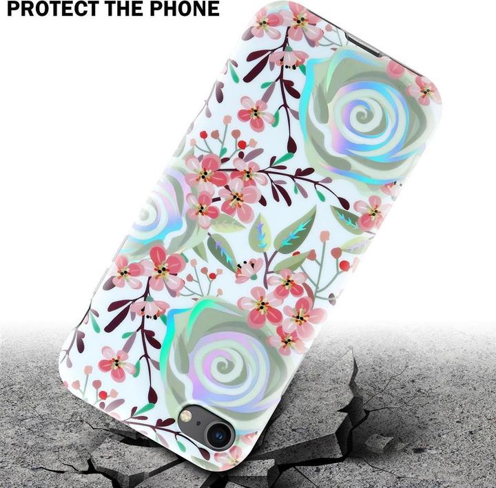 Immagine prodotto Cadorabo IMD TPU Colorful Flowers & Leaves Cover (Apple iPhone 7, Apple iPhone SE (seconda generazione))