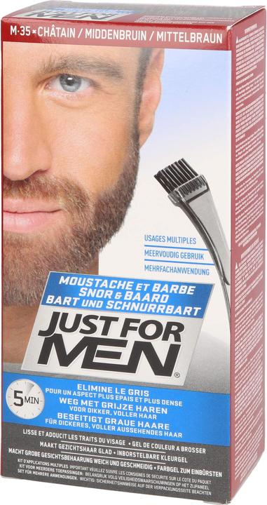 Image du produit Just For Men Gel d'entretien Brush-In-Color brun moyen, 1 pc. Gel (Brun moyen)