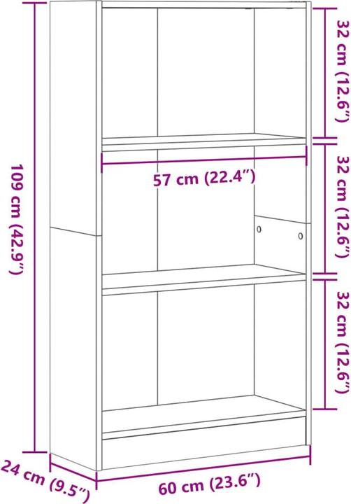 Valori nutrizionali e ingredienti VidaXL Claiborn (60 x 24 x 109 cm)