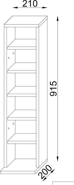 Image du produit VCM Bois CD DVD Stand Étagère Milano (42 x 20 x 92 cm)