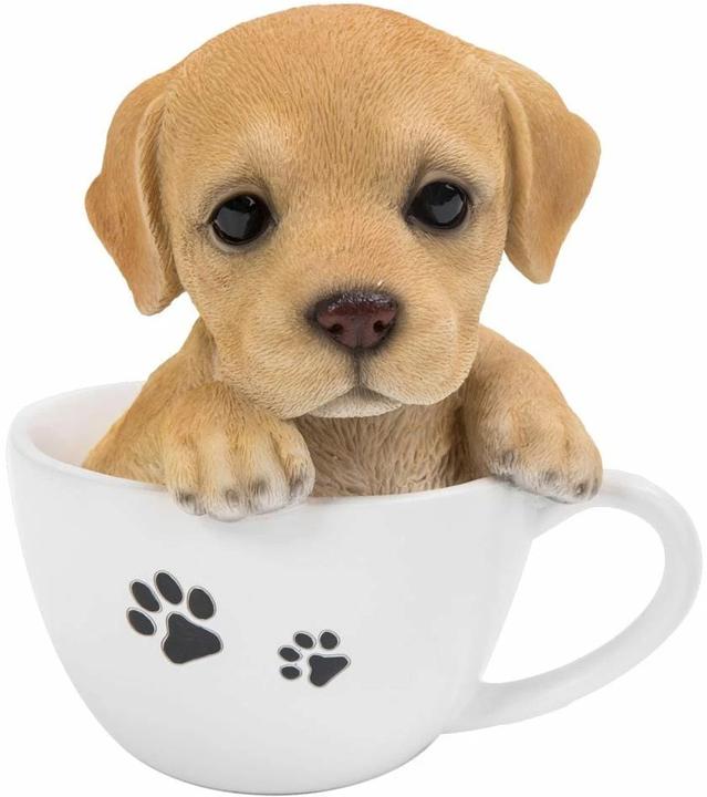 Image du produit Figure décorative chiot labrador dans une tasse (16 x 12 x 14,5 cm)