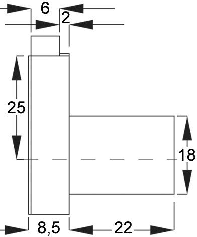 Image du produit BMB Serrure à visser, dimension de broche 25 mm, fermeture identique à gauche et à droite