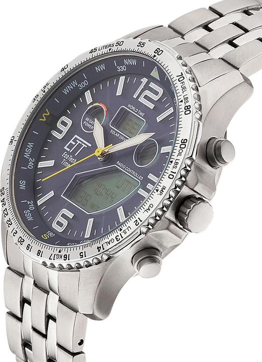 Image du produit ETT EGT-11575-31M Montre Homme Solaire Titane Radio 43mm 10ATM (Chronographe, Montre radio-pilotée, Lunette tournante à gauche, 43 mm)
