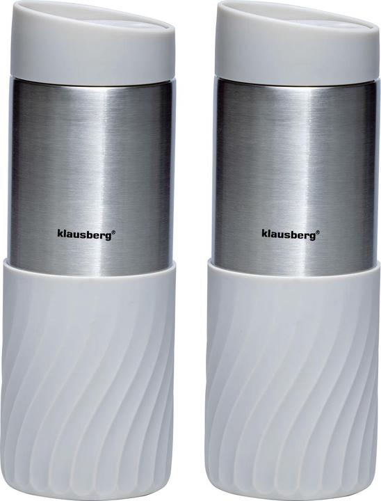 Actual product image Klausberg Set of 2 double-walled thermo mugs, 420ml, light grey (0.42 l)