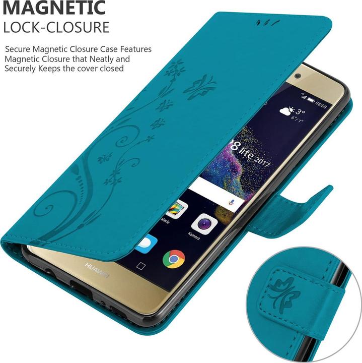 Productafbeelding Cadorabo Bloemen Boekomslag (Huawei P8 Lite (2017))