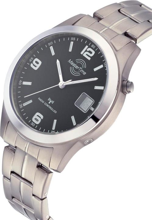 Immagine prodotto Master Time MTGT-10349-22M Radio Expert Serie Titan Uomo 42mm (Lunetta girevole, Orologio radiocontrollato, Orologio da polso analogico, Orologio digitale, 42 mm)