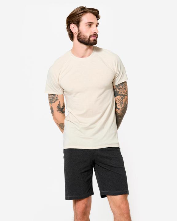 Produktbild Kimjaly Yoga T-Shirt Herren weich - leinenbeige (L)