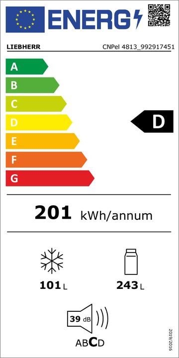 Label énergétique Liebherr CNPel 4813 (116 l)
