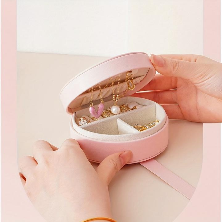 Produktbild Only-Bags.Store Reisefreundlicher, schicker Mini-Schmuck-Organizer aus Kunstleder – tragbare und hübsche