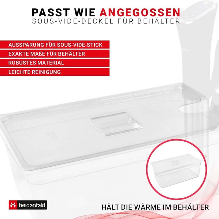 Produktbild Heidenfeld Sous-Vide-Deckel SVD24 Verschluss 24 Liter Sous-Vide-Behälter Box