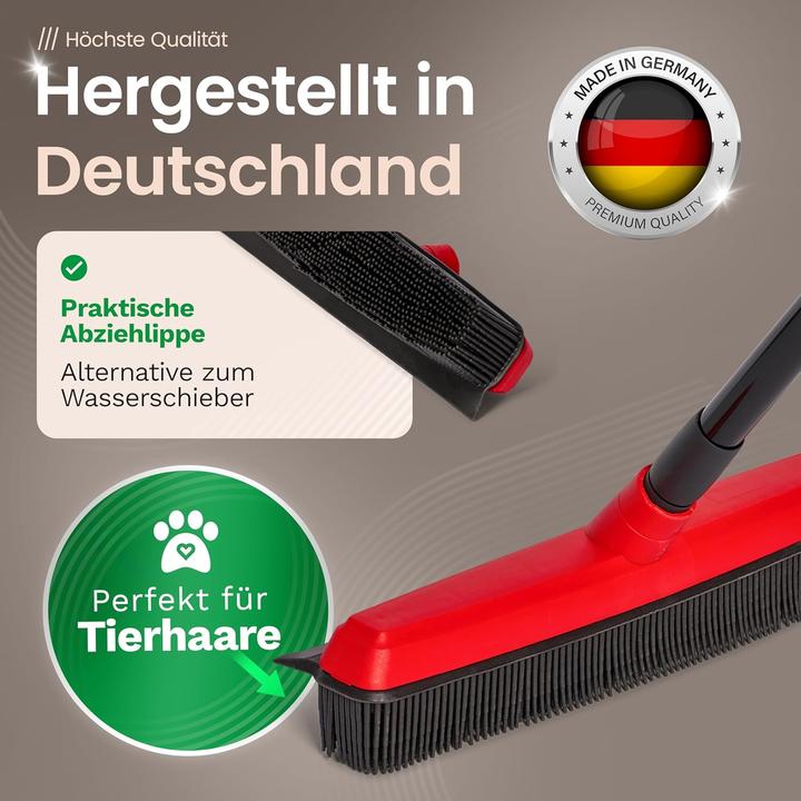 Actual product image Novaliv 4x Gummibesen mit Stiel zum Stecken Auto & Abzieher Friseurbesen Gummi Noppenbesen Hundehaar (1 pcs.)