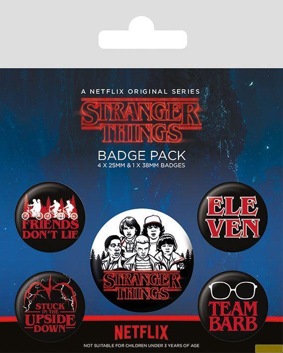 Image du produit Pyramid Stranger Things pack 5 badges Characters