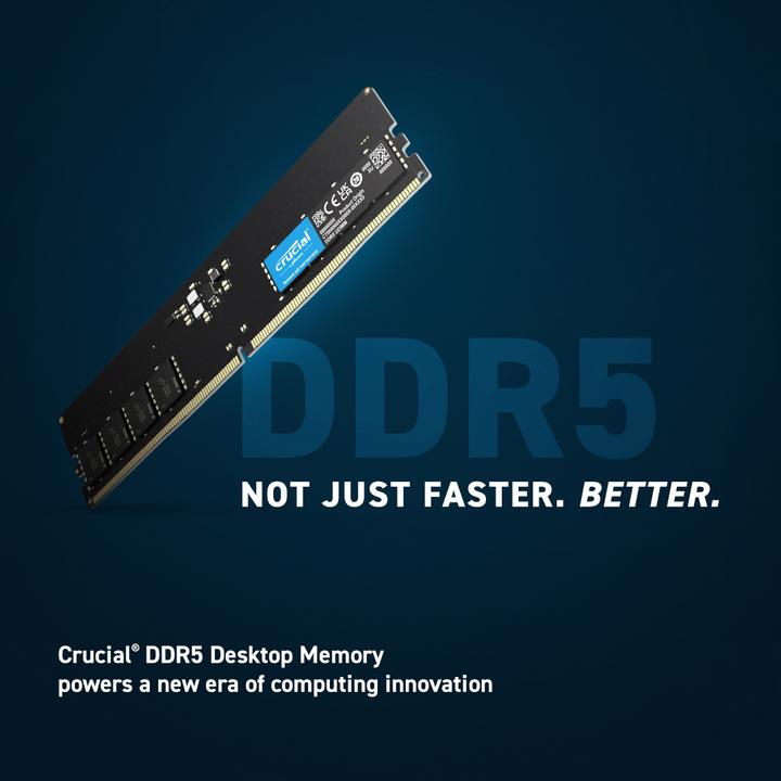 Productafbeelding Crucial RAM D5 5600 32GB C46 K2 (2 x 16GB, 5600 MHz, DDR5 RAM, DIMM 288 pin)