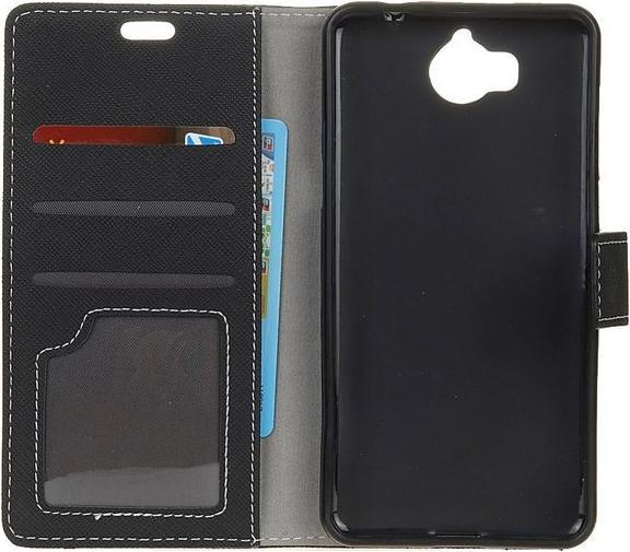 Produktbild MU Classic Leder Hülle mit Kreuzmuster (Huawei Y6 (2017), Huawei Y5 (2017))