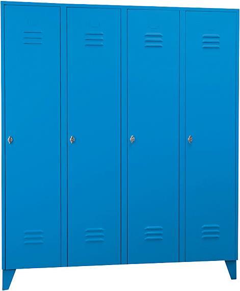 Wolf Steel locker with stud feet, compartments cabinet height (160 cm, 185 cm)