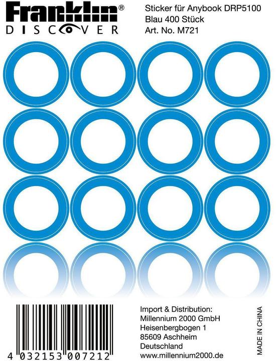 Autocollant Anybook bleu M721, ensemble 400er