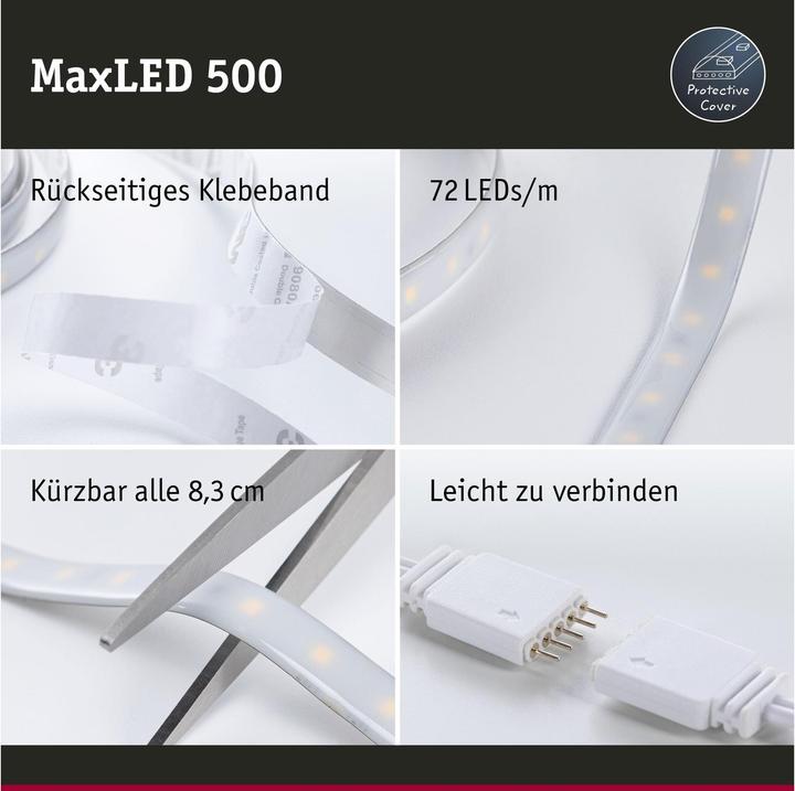 Image du produit Paulmann Kit MaxLED 500 Stripe (Blanc chaud, Blanc neutre, Blanc froid, 500 cm, Extérieur, Intérieur)
