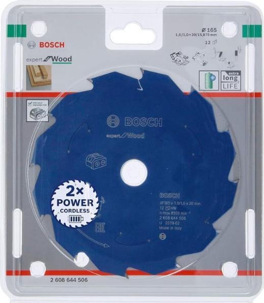 Image du produit Bosch Professional Zubehör Lame de scie circulaire sans fil Expert for Wood, 165 x 1,5/1 x 20, 48 dents
