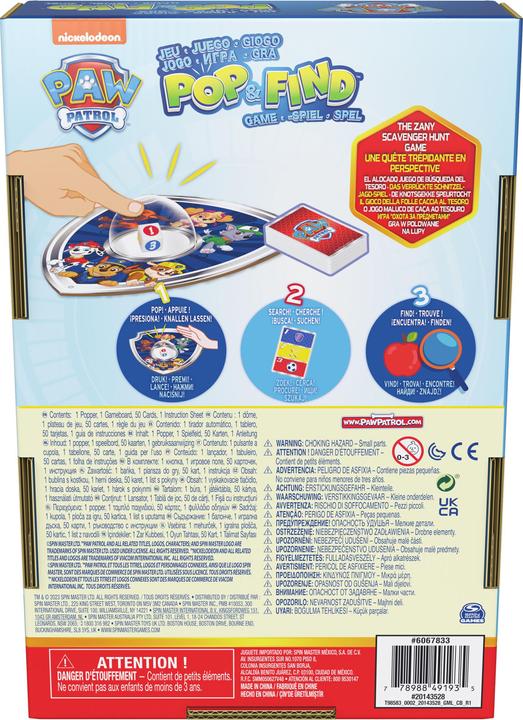 Produktbild Spin Master Paw Patrol Pop & Find-Spiel | Paw Patrol-Spielzeug Kleinkinder-Spielzeug Kinderspielzeug | Spiele fü