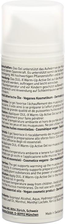 Nährwerte und Zutaten Dul-X Warm-up (1 x, 150 ml, 212 g)