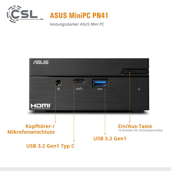 Produktbild ASUS PN41 (Intel Celeron N5100, 8 GB, 500 GB)