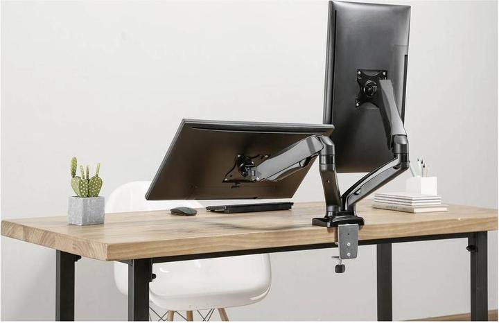 Produktbild Manhattan 2-fach Monitorhalterung Gasdruck Aluminium (Tisch, 32")