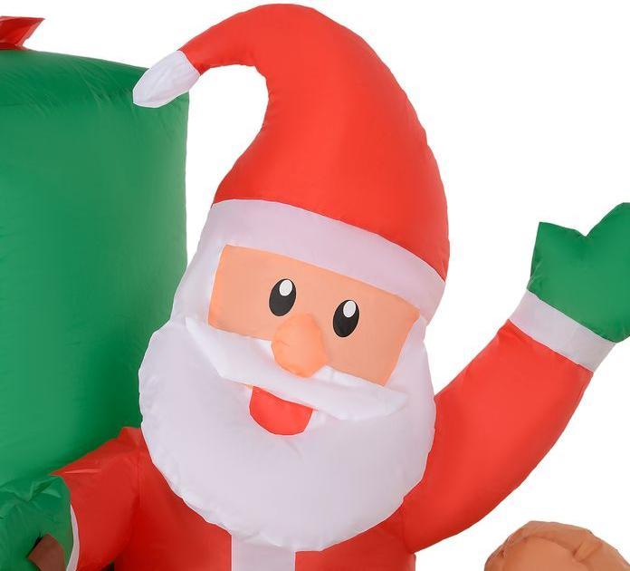 Image du produit Swisshandel24 Aufblasbar Weihnachtsdeko, 2,1 m Weihnachtsmann mit Schlitten & Rentier