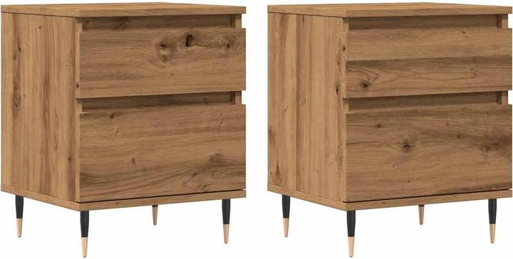 Actual product image VidaXL Bedside table Bedside cabinet Bedside chest of drawers Bedside console 2 pcs. Artisan oak (40 x 35 x 50 cm)