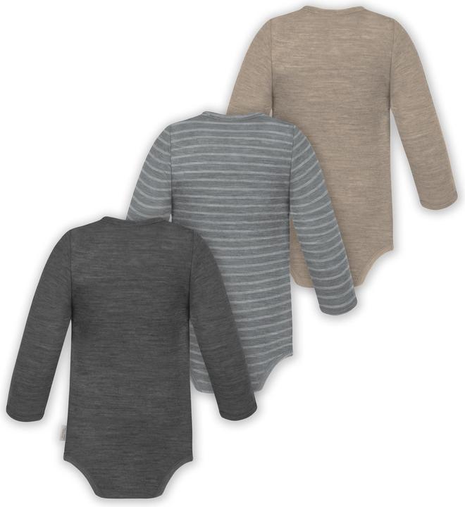 Immagine prodotto Normani Confezione da 3 pezzi di body a maniche lunghe in merino per bambino e bambina - 9355 (80)