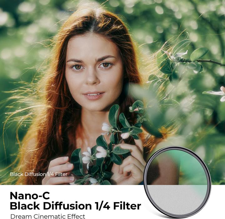Actual product image K&F Concept 52MM Black Mist Filter 1/4, Ultra-thin 18 layer Green Coatings (C Series) (4 mm, Black Mist Filter)