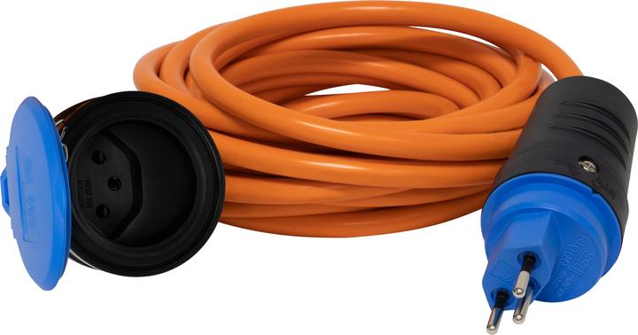 Actual product image Brennenstuhl Extension cable CH 230V/10A 10m H07BQ-F 3G1.5, orange, coupling T13/10A, plug T12/10A, IP (10 m, Type 13)