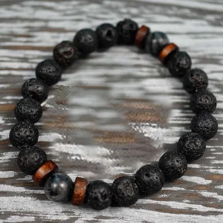 Produktbild Cbx Elastisches Perlen Armband Lava Rock