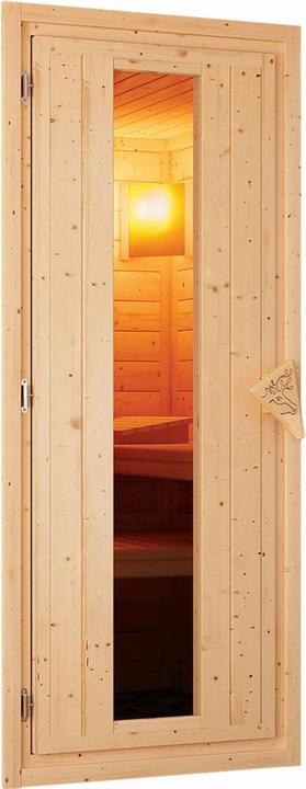 Produktbild Karibu Sauna Caspin Eckeinstieg, Kranz (Plug & Play 3,6 KW externe Steuerung)